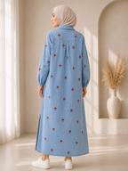 Noir Bloom Denim Dress