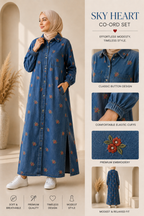 Noir Bloom Denim Dress