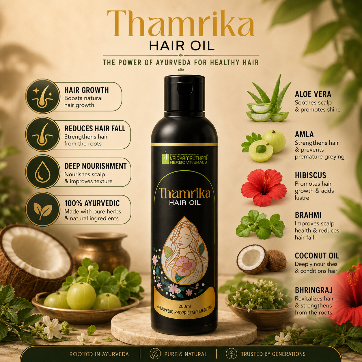 Thamrika Ayurvedic Hair Growth Oil
