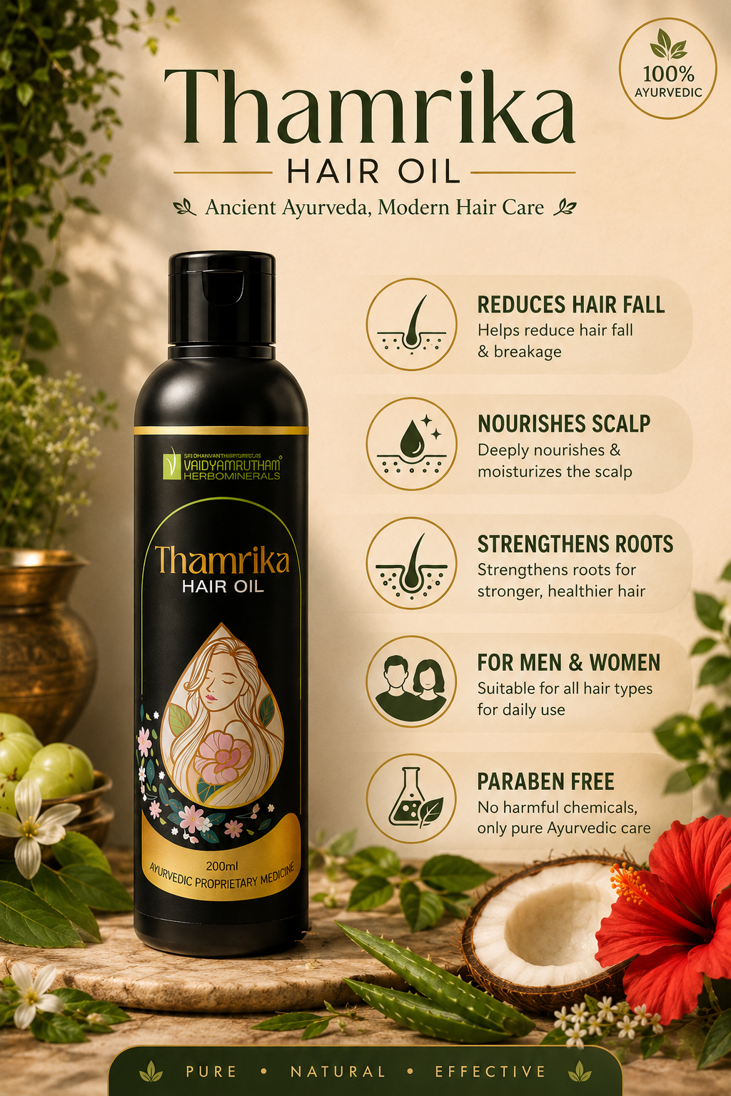Thamrika Ayurvedic Hair Growth Oil