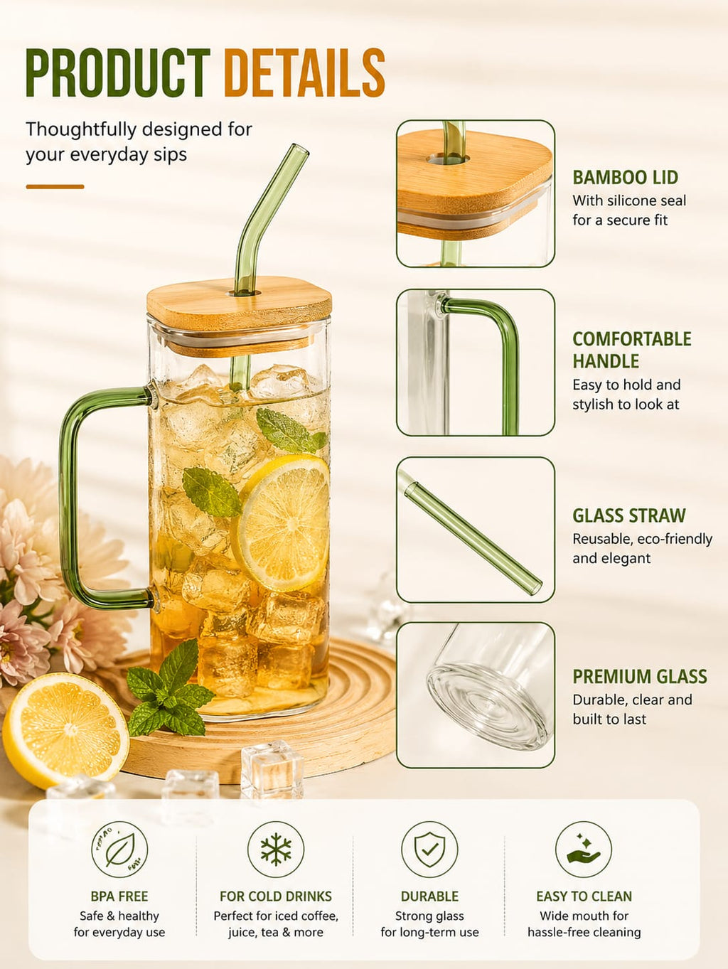 Sipora™ Glass Sipper Cup