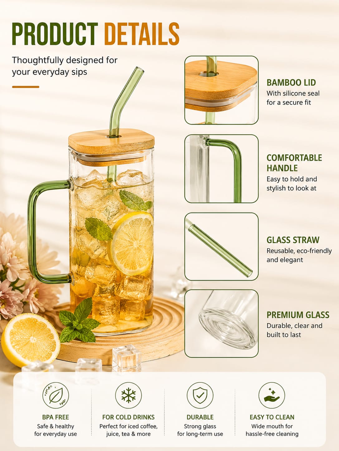 Sipora™ Glass Sipper Cup
