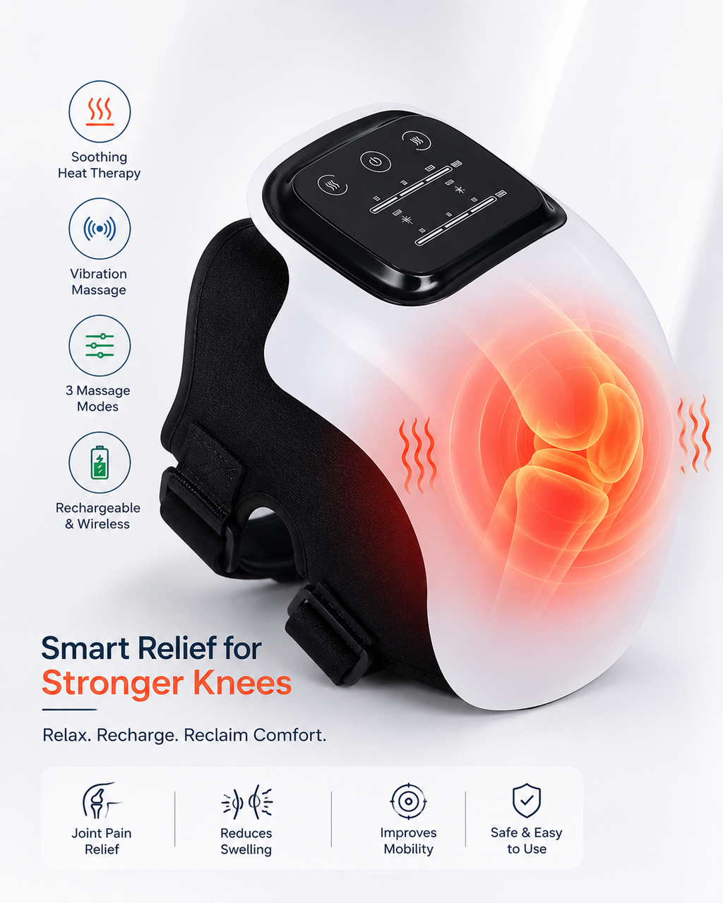 KneeRelief Pro™ Heated Knee Massager