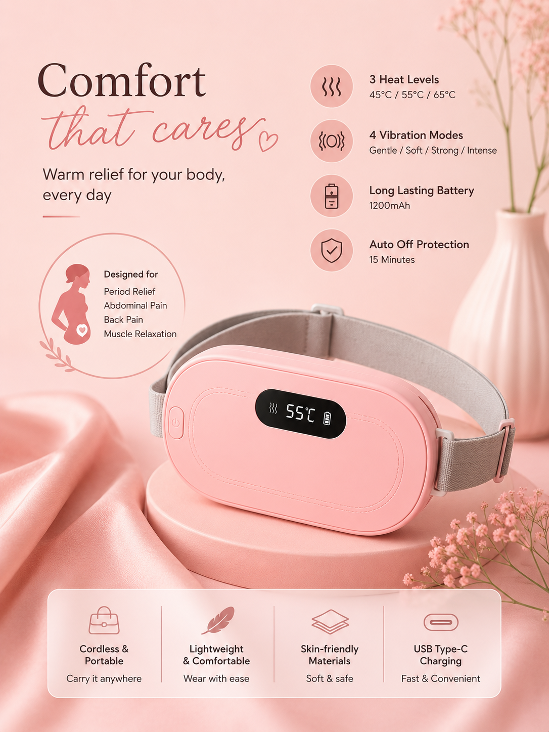 Portable Period Pain Relief Massager