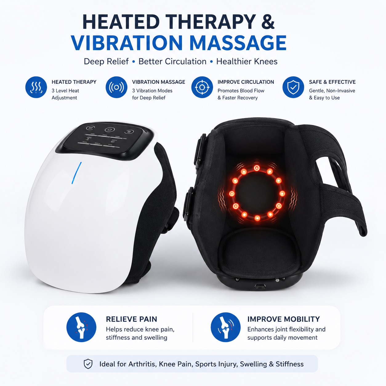KneeRelief Pro™ Heated Knee Massager