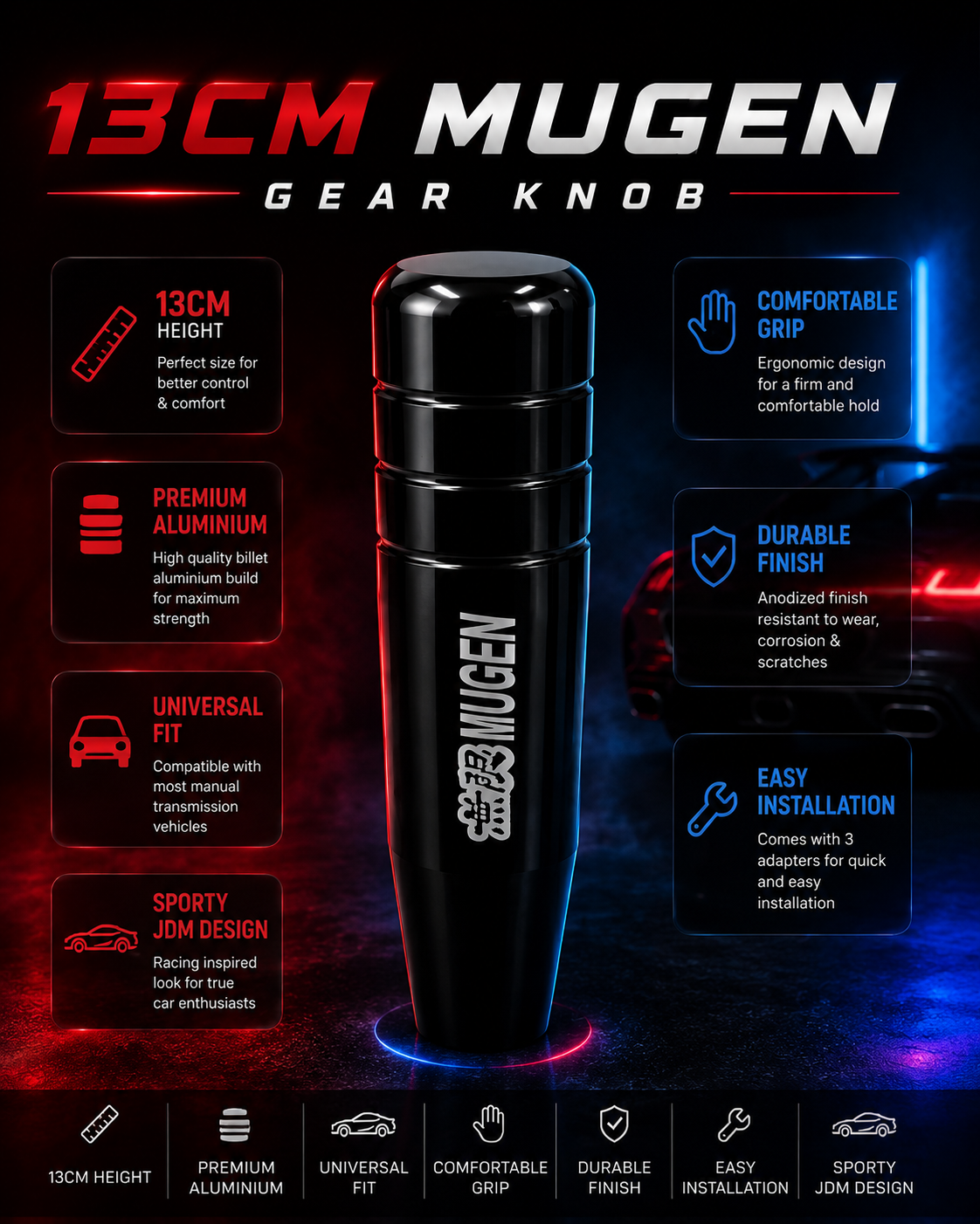 MugenPro 13CM Racing Gear Knob