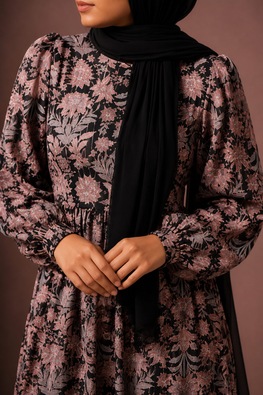 Noir Bloom Maxi Dress