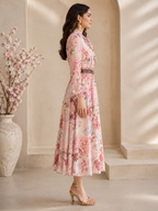 Blush Bloom Belted Dress